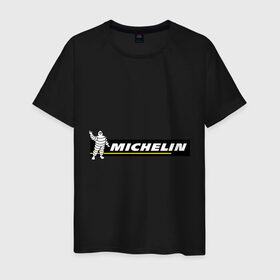 Мужская футболка хлопок с принтом Michelin в Кировске, 100% хлопок | прямой крой, круглый вырез горловины, длина до линии бедер, слегка спущенное плечо. | michelin | авто | авто2012 | автомобили | машины | мишлен | тачки | тюнинг | шины мишлен