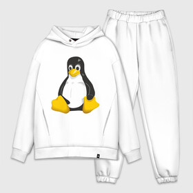 Мужской костюм хлопок OVERSIZE с принтом Linux (7) в Кировске,  |  | пингвин