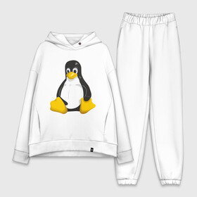 Женский костюм хлопок Oversize с принтом Linux (7) в Кировске,  |  | пингвин