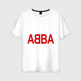 Женская футболка хлопок Oversize с принтом ABBA в Кировске, 100% хлопок | свободный крой, круглый ворот, спущенный рукав, длина до линии бедер
 | 70е | 80е | abba | абба | группа | квартет | музыка | музыкальные группы | поп музыка