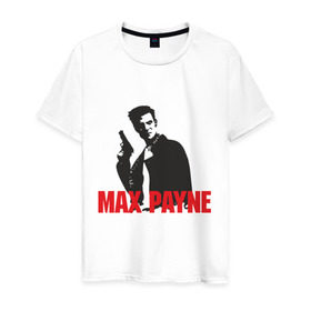 Мужская футболка хлопок с принтом Max Payne (2) в Кировске, 100% хлопок | прямой крой, круглый вырез горловины, длина до линии бедер, слегка спущенное плечо. | max payne | shooter | макс пейн | стрелялка | шутер