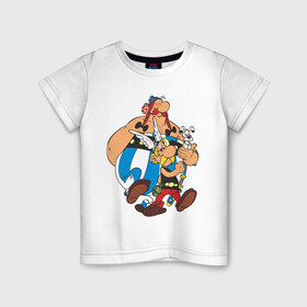 Детская футболка хлопок с принтом Asterix&Obelix (3) в Кировске, 100% хлопок | круглый вырез горловины, полуприлегающий силуэт, длина до линии бедер | астерикс | астерикс и обеликс | обеликс