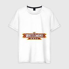 Мужская футболка хлопок с принтом WrestleMania (2) в Кировске, 100% хлопок | прямой крой, круглый вырез горловины, длина до линии бедер, слегка спущенное плечо. | Тематика изображения на принте: джон сина