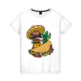 Женская футболка хлопок с принтом Мексиканец (2) в Кировске, 100% хлопок | прямой крой, круглый вырез горловины, длина до линии бедер, слегка спущенное плечо | 