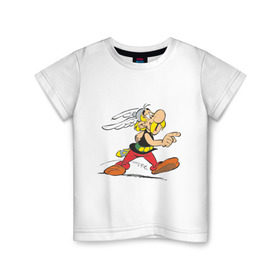 Детская футболка хлопок с принтом Астерикс в Кировске, 100% хлопок | круглый вырез горловины, полуприлегающий силуэт, длина до линии бедер | астерикс | обеликс