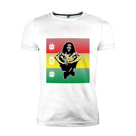 Мужская футболка премиум с принтом Bob Marley (3) в Кировске, 92% хлопок, 8% лайкра | приталенный силуэт, круглый вырез ворота, длина до линии бедра, короткий рукав | bob | bob marley | reggae | боб марли | музыка | раста | растаманские | регги