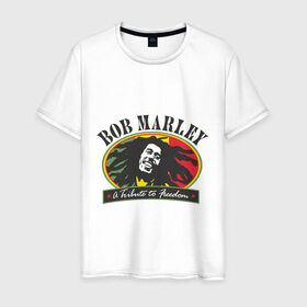 Мужская футболка хлопок с принтом Bob Marley (7) в Кировске, 100% хлопок | прямой крой, круглый вырез горловины, длина до линии бедер, слегка спущенное плечо. | Тематика изображения на принте: bob | bob marley | reggae | боб марли | музыка | раста | растаманские | регги