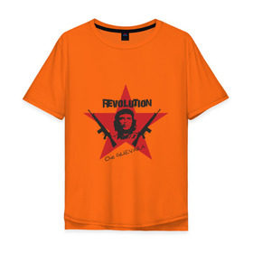 Мужская футболка хлопок Oversize с принтом Che Guevara - revolution в Кировске, 100% хлопок | свободный крой, круглый ворот, “спинка” длиннее передней части | Тематика изображения на принте: че гевара