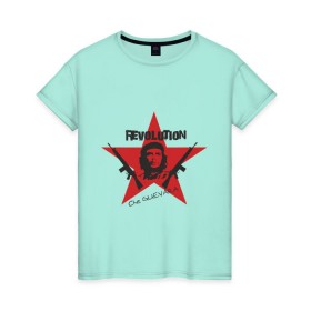 Женская футболка хлопок с принтом Che Guevara - revolution в Кировске, 100% хлопок | прямой крой, круглый вырез горловины, длина до линии бедер, слегка спущенное плечо | че гевара