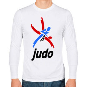 Мужской лонгслив хлопок с принтом Дзюдо - Judo эмблема в Кировске, 100% хлопок |  | дзюдо
