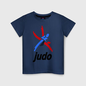 Детская футболка хлопок с принтом Дзюдо - Judo эмблема в Кировске, 100% хлопок | круглый вырез горловины, полуприлегающий силуэт, длина до линии бедер | Тематика изображения на принте: дзюдо