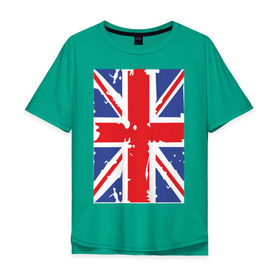 Мужская футболка хлопок Oversize с принтом Британский флаг в Кировске, 100% хлопок | свободный крой, круглый ворот, “спинка” длиннее передней части | great britain | uk | united kingdom | английский флаг | британский флаг | флаг uk | флаг англии | флаг британии | флаг великобритании