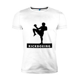 Мужская футболка премиум с принтом Kickboxing (3) в Кировске, 92% хлопок, 8% лайкра | приталенный силуэт, круглый вырез ворота, длина до линии бедра, короткий рукав | Тематика изображения на принте: кикбоксинг