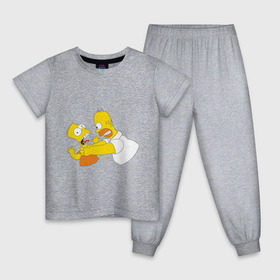 Детская пижама хлопок с принтом Гомер душит Барта в Кировске, 100% хлопок |  брюки и футболка прямого кроя, без карманов, на брюках мягкая резинка на поясе и по низу штанин
 | Тематика изображения на принте: гомер