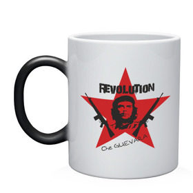 Кружка хамелеон с принтом Che Guevara - revolution в Кировске, керамика | меняет цвет при нагревании, емкость 330 мл | che guevara | revolution | гевара | звезда | куба | революция | че