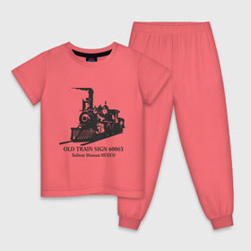Детская пижама хлопок с принтом Old Train в Кировске, 100% хлопок |  брюки и футболка прямого кроя, без карманов, на брюках мягкая резинка на поясе и по низу штанин
 | old train | авто | автомобиль | машины | поезд | старый поезд | тачки | тюнинг
