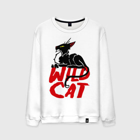 Мужской свитшот хлопок с принтом Wild Cat (2) в Кировске, 100% хлопок |  | wild cat | дикая кошка | киса | кошечка | кошка | кошки