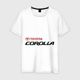 Мужская футболка хлопок с принтом Toyota Corolla в Кировске, 100% хлопок | прямой крой, круглый вырез горловины, длина до линии бедер, слегка спущенное плечо. | corolla | toyota corolla | авто | авто2012 | автобренды | автомобили | машины | тачки | тойота | тойота королла | тюнинг