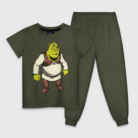 Детская пижама хлопок с принтом Shrek (3) в Кировске, 100% хлопок |  брюки и футболка прямого кроя, без карманов, на брюках мягкая резинка на поясе и по низу штанин
 | Тематика изображения на принте: shrek | шрек