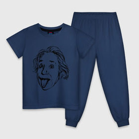 Детская пижама хлопок с принтом Эйнштейн в Кировске, 100% хлопок |  брюки и футболка прямого кроя, без карманов, на брюках мягкая резинка на поясе и по низу штанин
 | albert einstein | альберт эйнштейн | высунутый язык | знаменитость | наука | ученый | физик | эйнштейн