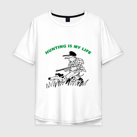 Мужская футболка хлопок Oversize с принтом Охота - моя жизнь в Кировске, 100% хлопок | свободный крой, круглый ворот, “спинка” длиннее передней части | 
