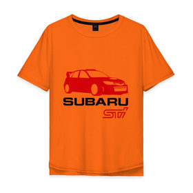 Мужская футболка хлопок Oversize с принтом Subaru sti (2) в Кировске, 100% хлопок | свободный крой, круглый ворот, “спинка” длиннее передней части | subaru impreza | subaru impreza wrx sti | subaru sti | wrx sti | авто2012 | импреза | субару | субару импреза