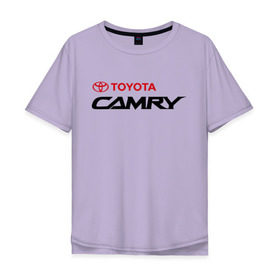 Мужская футболка хлопок Oversize с принтом Toyota Camry в Кировске, 100% хлопок | свободный крой, круглый ворот, “спинка” длиннее передней части | toyota | toyota camry | камри | камрюха | тойота | тойота камри | японка