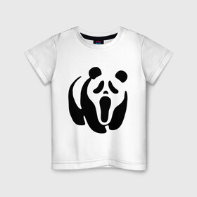 Детская футболка хлопок с принтом Scream Panda в Кировске, 100% хлопок | круглый вырез горловины, полуприлегающий силуэт, длина до линии бедер | панда