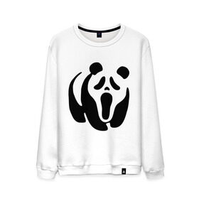 Мужской свитшот хлопок с принтом Scream Panda в Кировске, 100% хлопок |  | панда