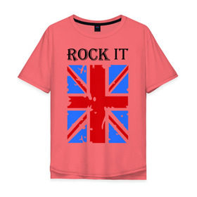 Мужская футболка хлопок Oversize с принтом Rock it в Кировске, 100% хлопок | свободный крой, круглый ворот, “спинка” длиннее передней части | asds | britain | english | heavy metal | metal | rock | trash metal | англия | британия | британский флаг | метал | металл | рок | трэш метал | хеви метал