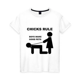 Женская футболка хлопок с принтом Boys make good pets в Кировске, 100% хлопок | прямой крой, круглый вырез горловины, длина до линии бедер, слегка спущенное плечо | бойфренд | девочки | девчонки | любовь | отношения | ошейник | парень | поводок | рулят