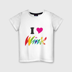 Детская футболка хлопок с принтом Winx с крыльями в Кировске, 100% хлопок | круглый вырез горловины, полуприлегающий силуэт, длина до линии бедер | Тематика изображения на принте: 