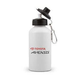 Бутылка спортивная с принтом Toyota Avensis в Кировске, металл | емкость — 500 мл, в комплекте две пластиковые крышки и карабин для крепления | авто | автолюбителю | автомобиль | водитель | водителю | марка | машина | тачка | тойота