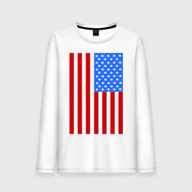 Мужской лонгслив хлопок с принтом Американский флаг в Кировске, 100% хлопок |  | america | usa | америка | соединенные штаты | сша | флаг | штаты
