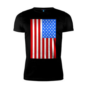 Мужская футболка премиум с принтом Американский флаг в Кировске, 92% хлопок, 8% лайкра | приталенный силуэт, круглый вырез ворота, длина до линии бедра, короткий рукав | america | usa | америка | соединенные штаты | сша | флаг | штаты
