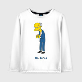 Детский лонгслив хлопок с принтом Mr Burns (The Simpsons) в Кировске, 100% хлопок | круглый вырез горловины, полуприлегающий силуэт, длина до линии бедер | burns | simpsons | симпсоны | симсоны
