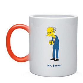 Кружка хамелеон с принтом Mr. Burns (The Simpsons) в Кировске, керамика | меняет цвет при нагревании, емкость 330 мл | burns | simpsons | симпсоны | симсоны