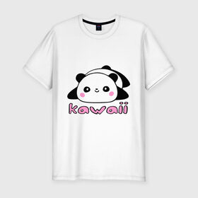 Мужская футболка премиум с принтом Kawaii Panda (Кавай Панда) в Кировске, 92% хлопок, 8% лайкра | приталенный силуэт, круглый вырез ворота, длина до линии бедра, короткий рукав | Тематика изображения на принте: панда