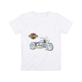 Детская футболка хлопок с принтом Harley (2) в Кировске, 100% хлопок | круглый вырез горловины, полуприлегающий силуэт, длина до линии бедер | байк | дэвидсон | харлей | харли