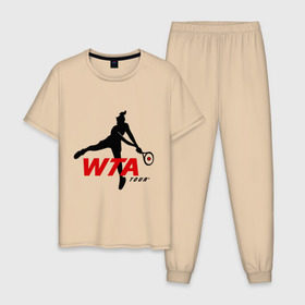 Мужская пижама хлопок с принтом Теннисистка (3) в Кировске, 100% хлопок | брюки и футболка прямого кроя, без карманов, на брюках мягкая резинка на поясе и по низу штанин
 | 