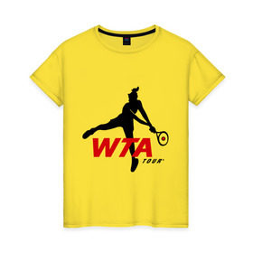 Женская футболка хлопок с принтом Теннисистка (3) в Кировске, 100% хлопок | прямой крой, круглый вырез горловины, длина до линии бедер, слегка спущенное плечо | 