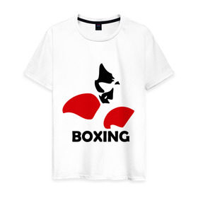 Мужская футболка хлопок с принтом Russia boxing в Кировске, 100% хлопок | прямой крой, круглый вырез горловины, длина до линии бедер, слегка спущенное плечо. | кикбоксинг