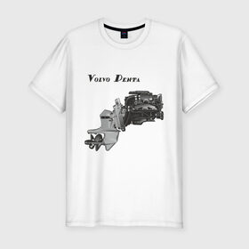 Мужская футболка премиум с принтом Volvo Penta motor boat в Кировске, 92% хлопок, 8% лайкра | приталенный силуэт, круглый вырез ворота, длина до линии бедра, короткий рукав | авто | автомобиль | машины | тачки