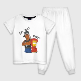 Детская пижама хлопок с принтом 50 cent and Bart в Кировске, 100% хлопок |  брюки и футболка прямого кроя, без карманов, на брюках мягкая резинка на поясе и по низу штанин
 | 50 cent | simpsons | барт | симпсоны | симсоны
