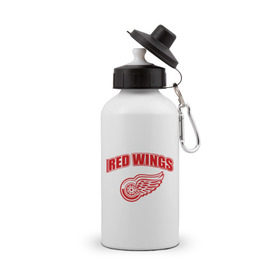 Бутылка спортивная с принтом Detroit Red Wings (2) в Кировске, металл | емкость — 500 мл, в комплекте две пластиковые крышки и карабин для крепления | detroit red wings | nhl | лига | национальная хоккейная лига | нхл