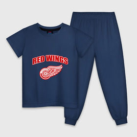 Детская пижама хлопок с принтом Detroit Red Wings (2) в Кировске, 100% хлопок |  брюки и футболка прямого кроя, без карманов, на брюках мягкая резинка на поясе и по низу штанин
 | Тематика изображения на принте: detroit red wings | nhl | лига | национальная хоккейная лига | нхл