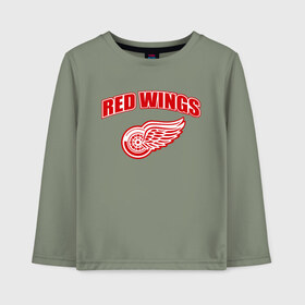 Детский лонгслив хлопок с принтом Detroit Red Wings (2) в Кировске, 100% хлопок | круглый вырез горловины, полуприлегающий силуэт, длина до линии бедер | Тематика изображения на принте: detroit red wings | nhl | лига | национальная хоккейная лига | нхл