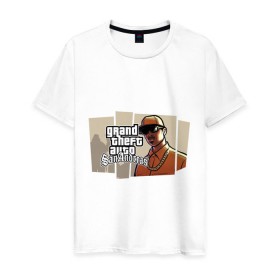 Мужская футболка хлопок с принтом Grand Theft Auto San Andreas (6) в Кировске, 100% хлопок | прямой крой, круглый вырез горловины, длина до линии бедер, слегка спущенное плечо. | grand theft auto | gta | san andreas | гта | сан андрес