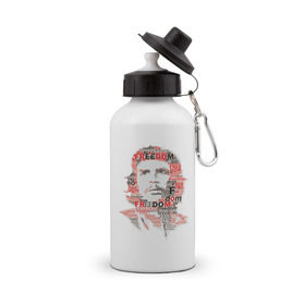 Бутылка спортивная с принтом Che Guevara (3) в Кировске, металл | емкость — 500 мл, в комплекте две пластиковые крышки и карабин для крепления | гевара | куба | революция | свобода | че