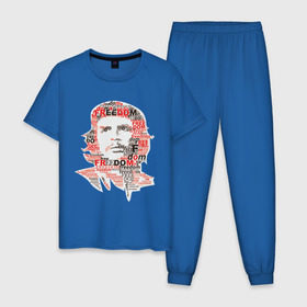 Мужская пижама хлопок с принтом Che Guevara (3) в Кировске, 100% хлопок | брюки и футболка прямого кроя, без карманов, на брюках мягкая резинка на поясе и по низу штанин
 | гевара | куба | революция | свобода | че